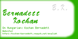 bernadett kochan business card
